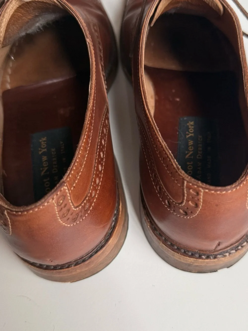 To Boot New York Derrick 9 1/2 Hand Made Italy Brown Leather Oxford Dress Shoes